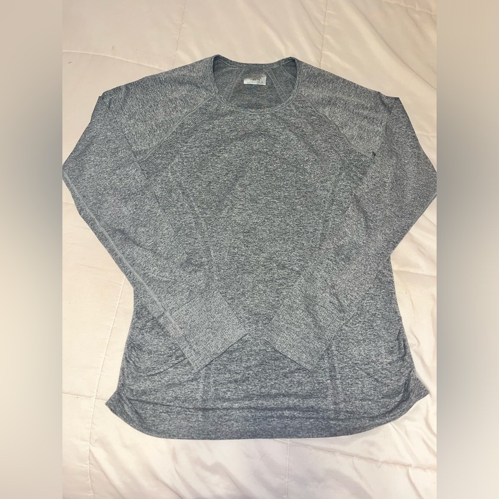 athleta xl heathered gray long sleeve tee